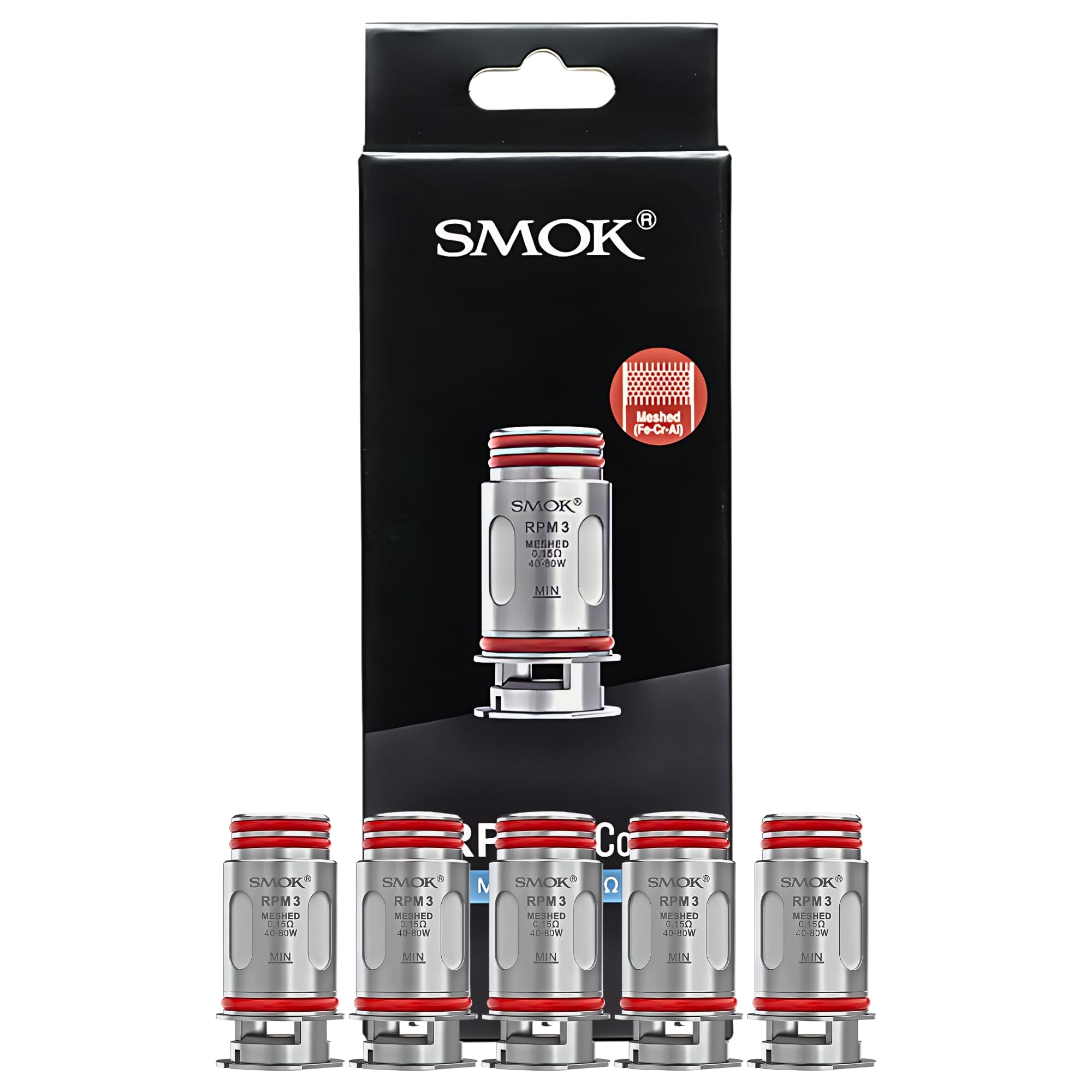 W-Direct RPM 3 Coils - 5 Pack - for Smok RPM 5 Pro Vape Kit, Smok RPM 5  Vape kit
