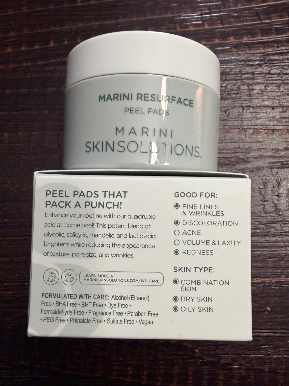 Marini SkinSolutions ResurFace - Peel Pads with Glycolic, Salicylic, Mandelic & Lactic Acid - Good for Texture, Pore Size & Wrinkles - Cruelty Free - Made in the USA - 30 Count
