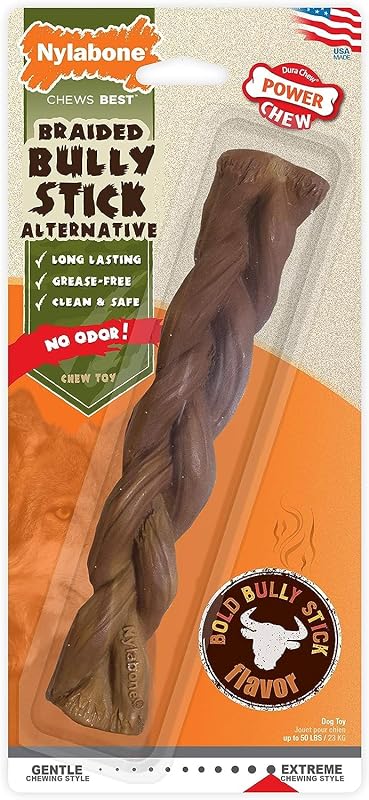 Paquete de 2 Power Chew Extreme Masticación Bully Stick Trenzado Juguetes Alternativos para Perros, Gigante, Hecho en los EE. UU. 2
