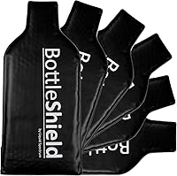 Vista 1 de Bottle Shield - Bolsa de viaje reutilizable con protector de vino (paquete de 6) – Traje de envoltura acolchada de burbujas – Funda de botella