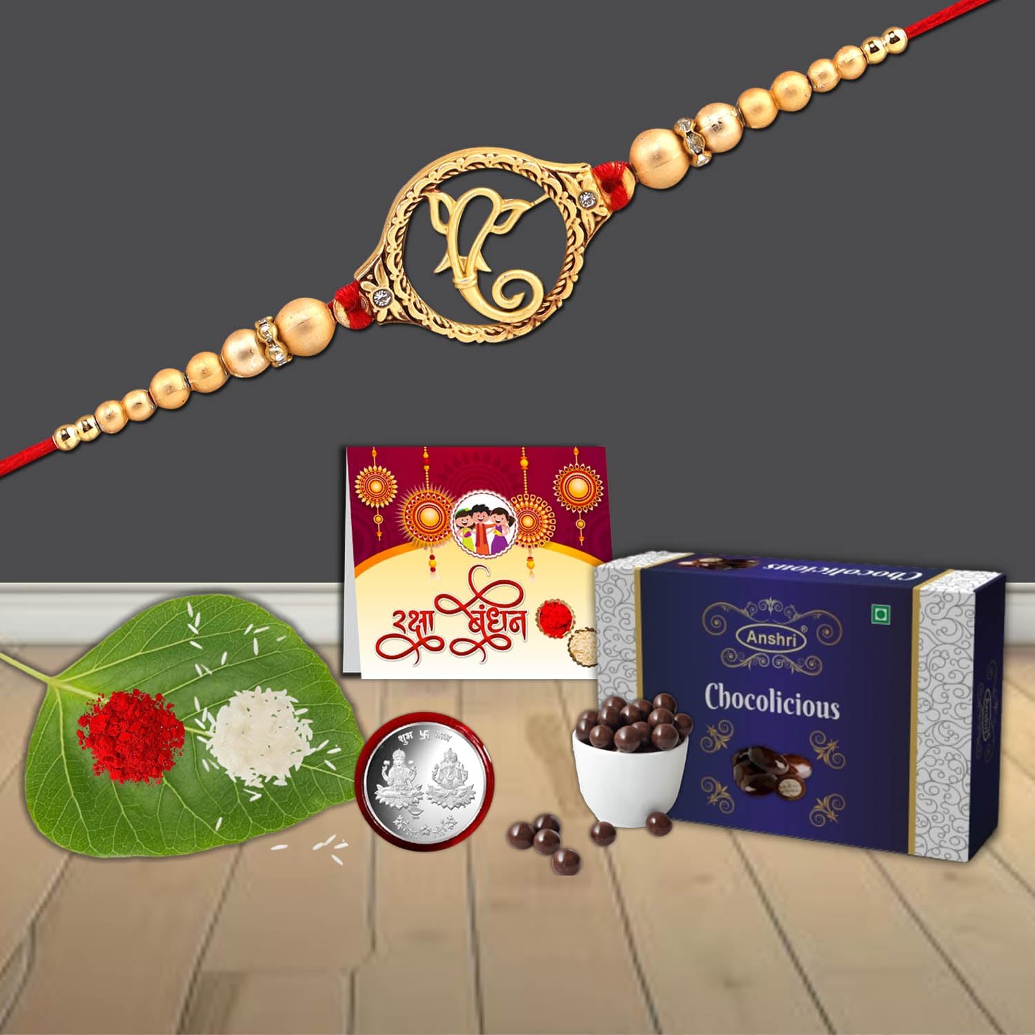 Anshri Set Of 1 | (64 B) Rakhi WIth Chocolate | Rakhi for Brother | Rakhi & Chocolate Gift | 1 Rakhi With Chocolate | Bhaiya haiBrother Rakhi & Chocolate Hamper Gift | Rakshabandhan GreetingCard 911-image-13