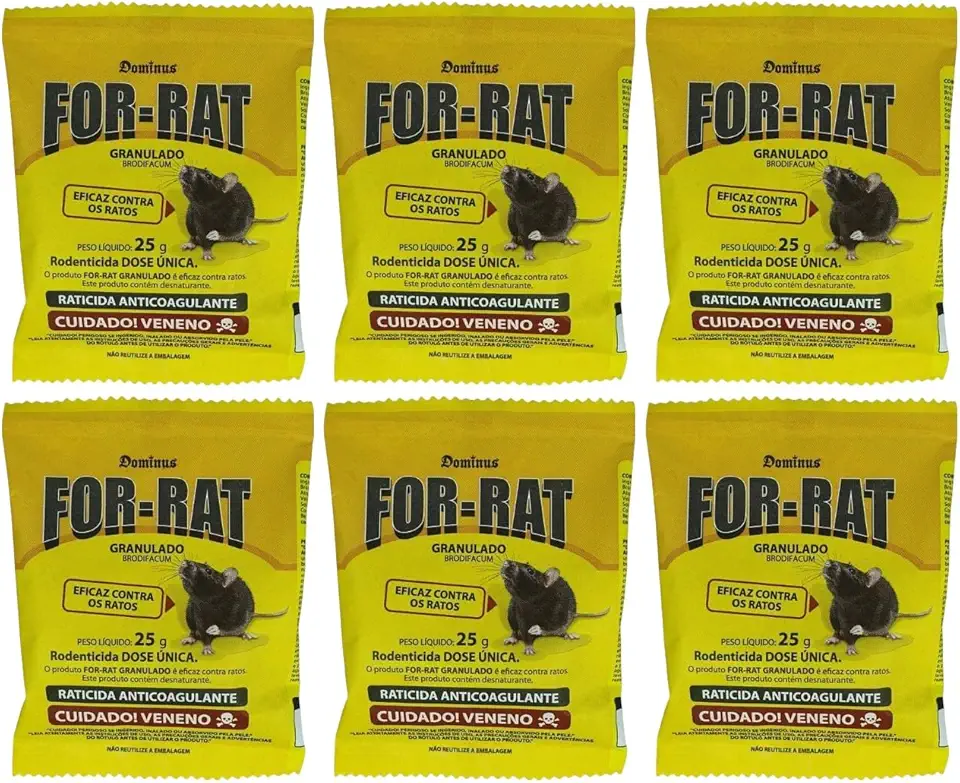 Kit 6 Und Straik Isca Mata-Ratos Sachês 25g