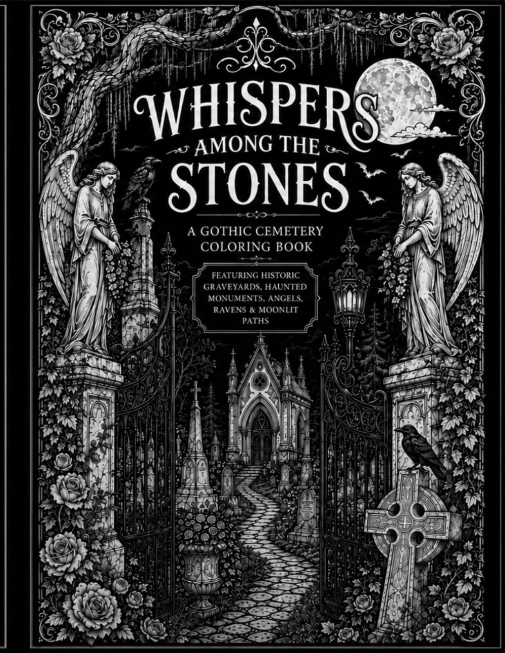 Whispers Among the Stones: A Gothic Cemetery Coloring Book