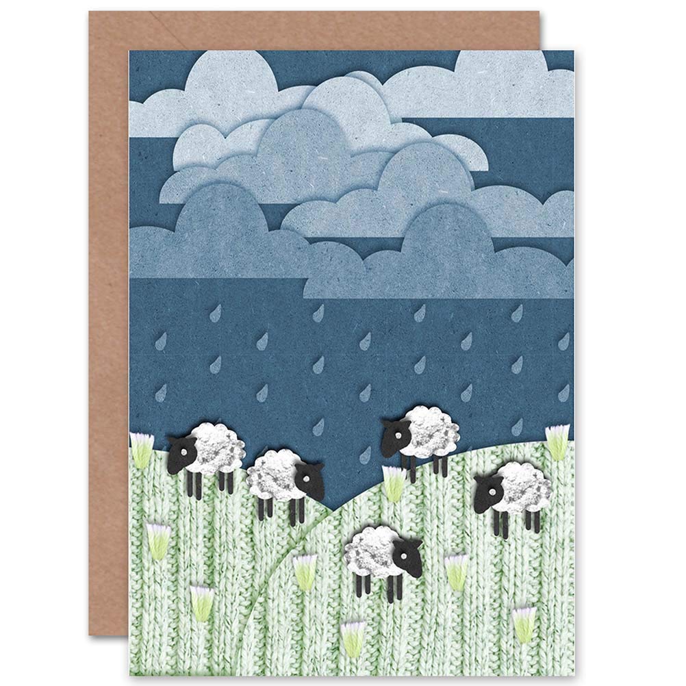 Wee Blue Coo HIGHLAND HILL SHEEP CRAFT ANIMALS BIRTHDAY BLANK GREETINGS CARD