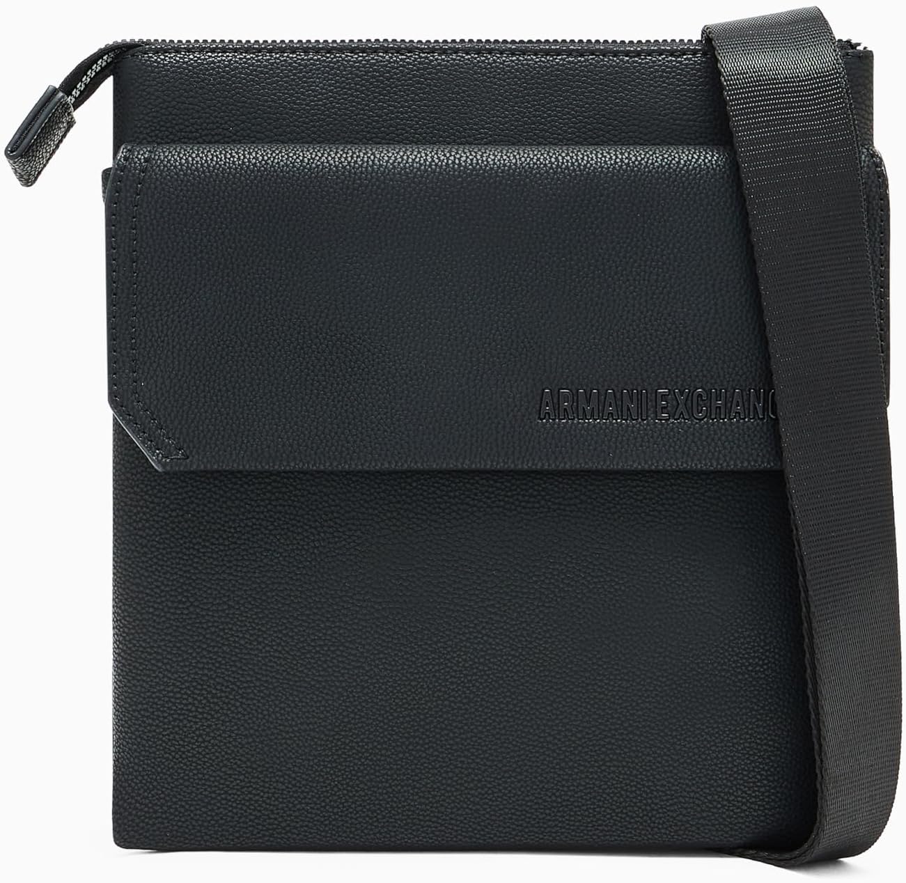 Armani Exchange Men's Jacques Flat Crossbody, Black, One Size