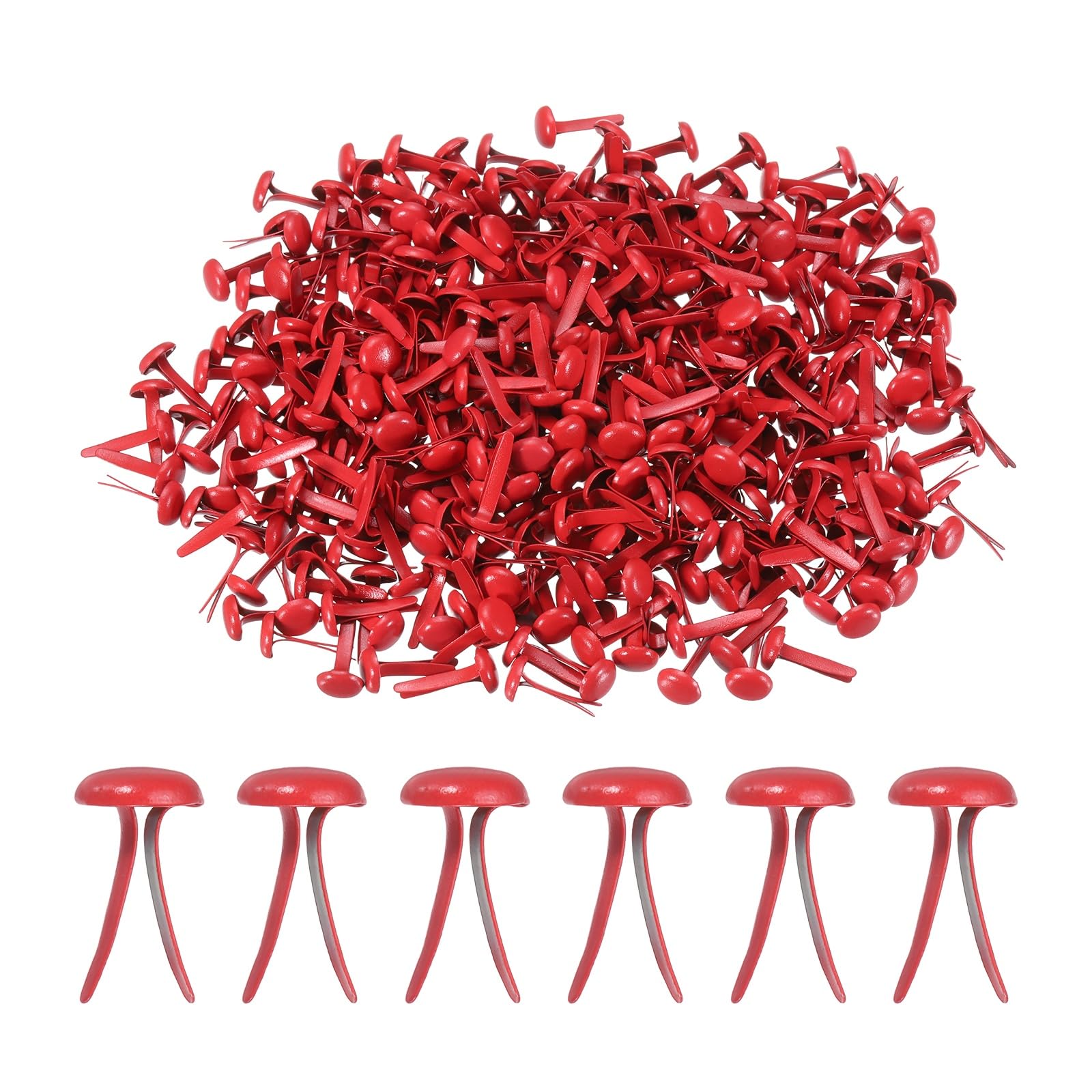 Pasadores de latón papel clavos metalicos mini PATIKIL rojos de 8 mm para suministros DIY manualidades