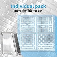 Vista 7 de Art3d 100 piezas de azulejos adhesivos para salpicadero, azulejos de metal texturizado 3D para pegar y despegar para salpicaderos de cocina, baño