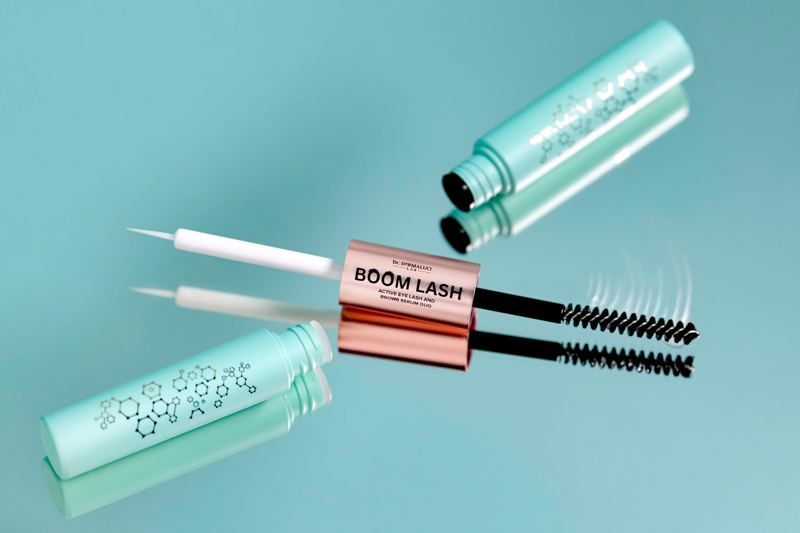 Dr. Dermaluci Lab Sérum Cils et Sourcils Croissance Naturelle Sans Hormones - Fortifiant, Allongeant - Avec Pentapeptides, Biotine, Acide Hyaluronique & Vitamine C - 10ml XXL, BIO, Yeux Sensibles