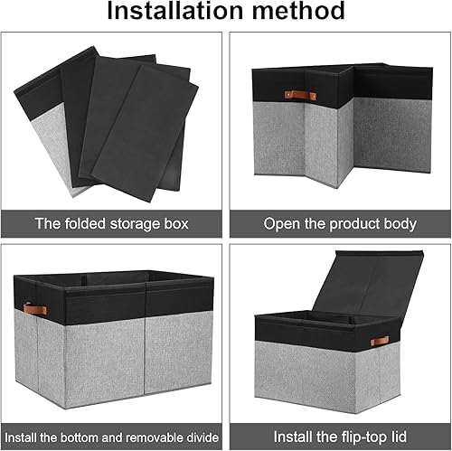Vista 42 de Caja grande de juguetes con tapa, caja de almacenamiento de juguetes resistente, cesta organizadora con divisores para niños pequeños, niños, niñas