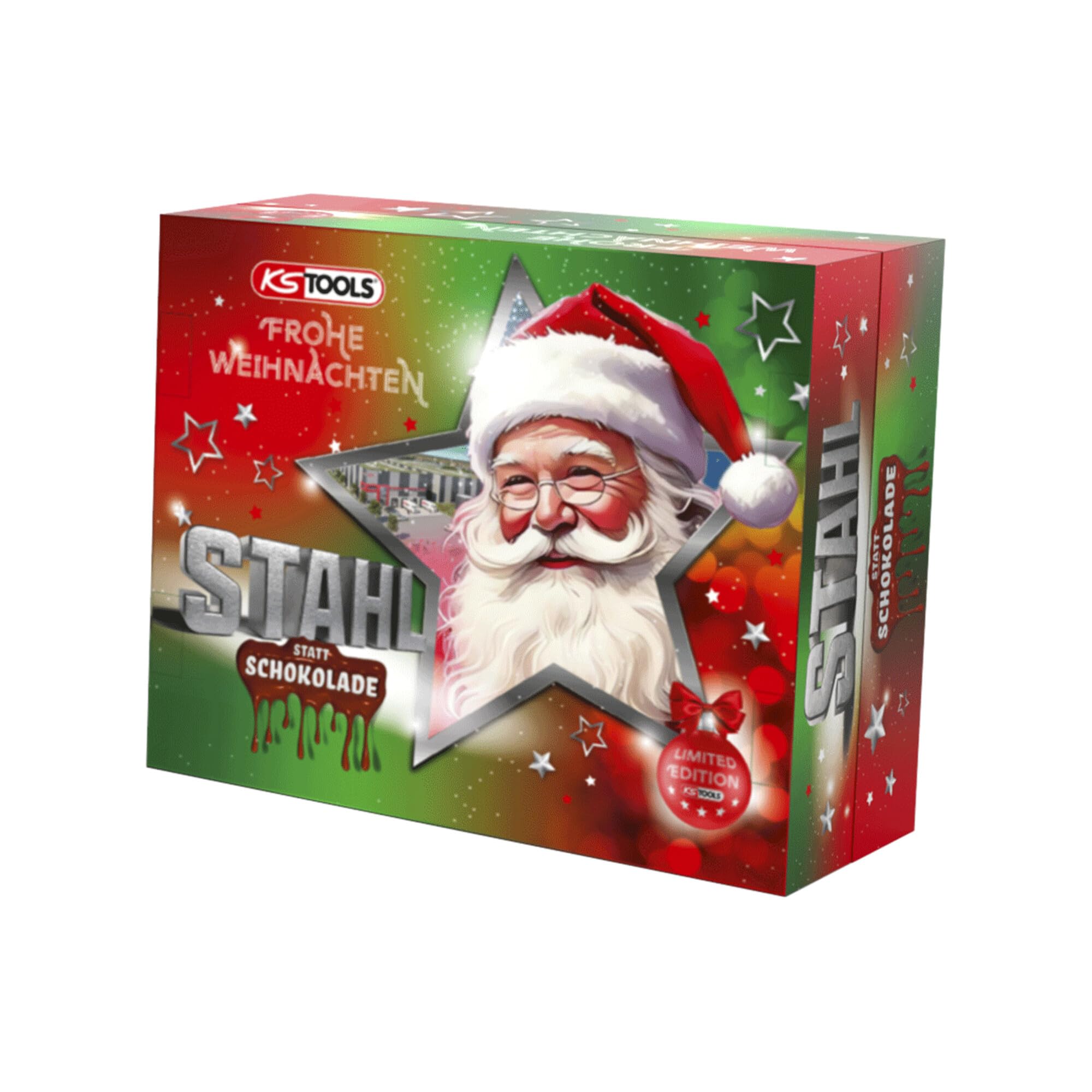 KS Tools Calendario dell'Avvento 2025 - Set di cacciaviti a batteria, 30 pezzi, torcia e cavatappi, portachiavi