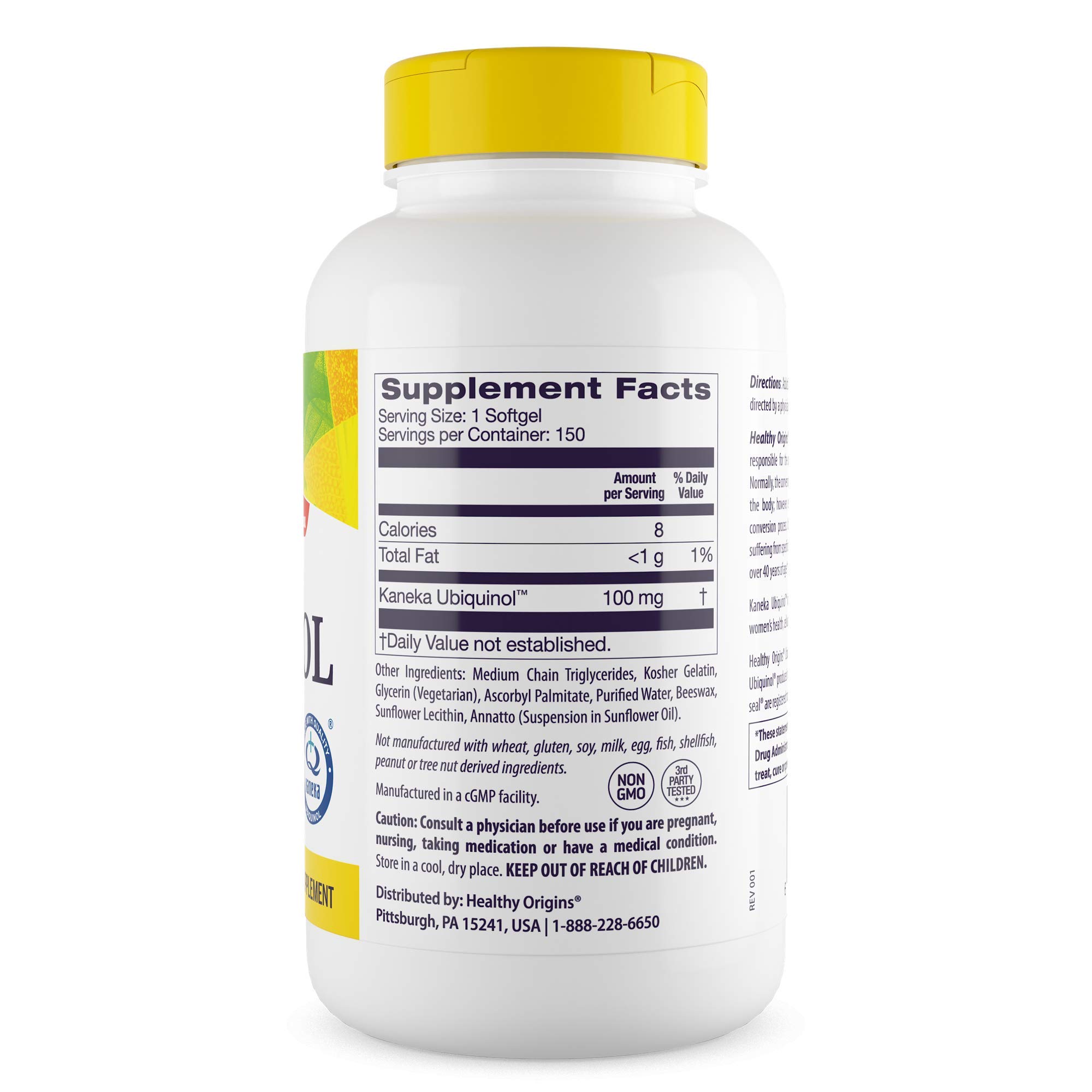 Healthy Origins Ubiquinol CoQ10 100 mg, 150 Softgels — Amazon image 3