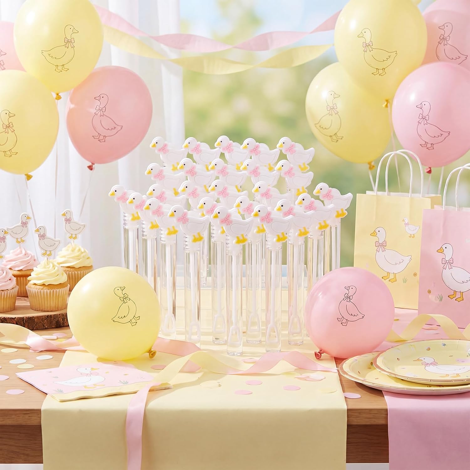 24 Pack Silly Goose Party Favors Bulk Bubble Wands for Goose Birthday Decorations Supplies Farm Party Goodie Bag Fillers