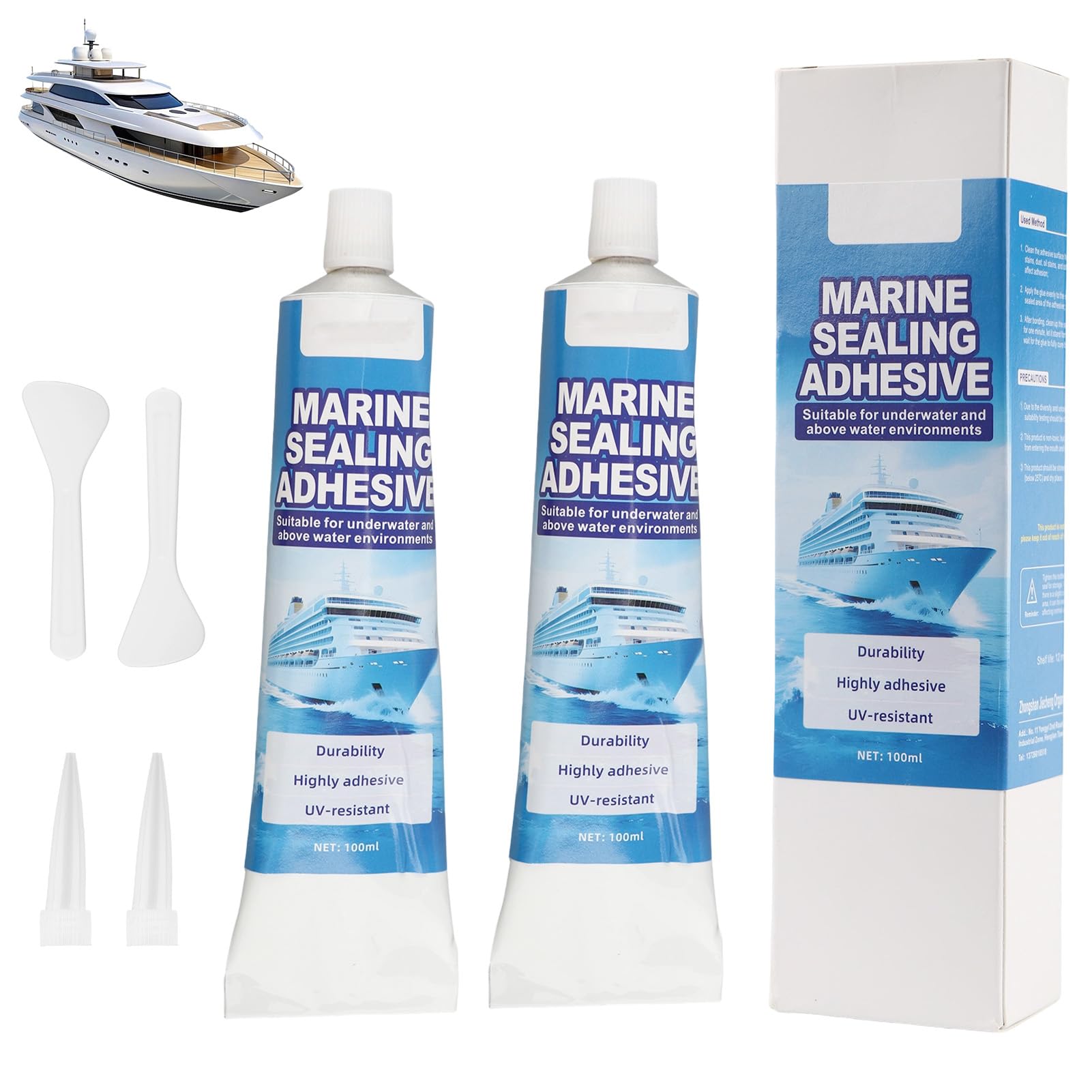 2 Pcs Marine Fibreglass Repair Kit 200ml Gelcoat Paste for Boat Bath Sink
