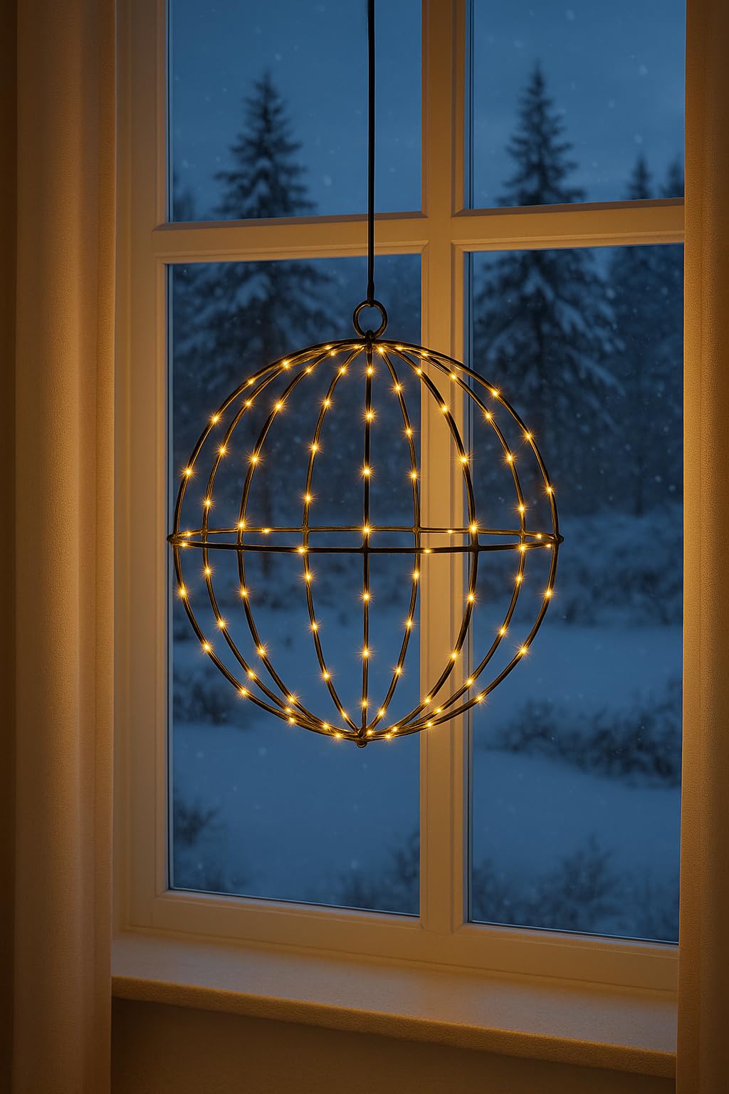LED Lichterkugel Ø20 cm 100 warmweiße LEDs Timer Batteriebetrieben IP44 Weihnachtsdeko