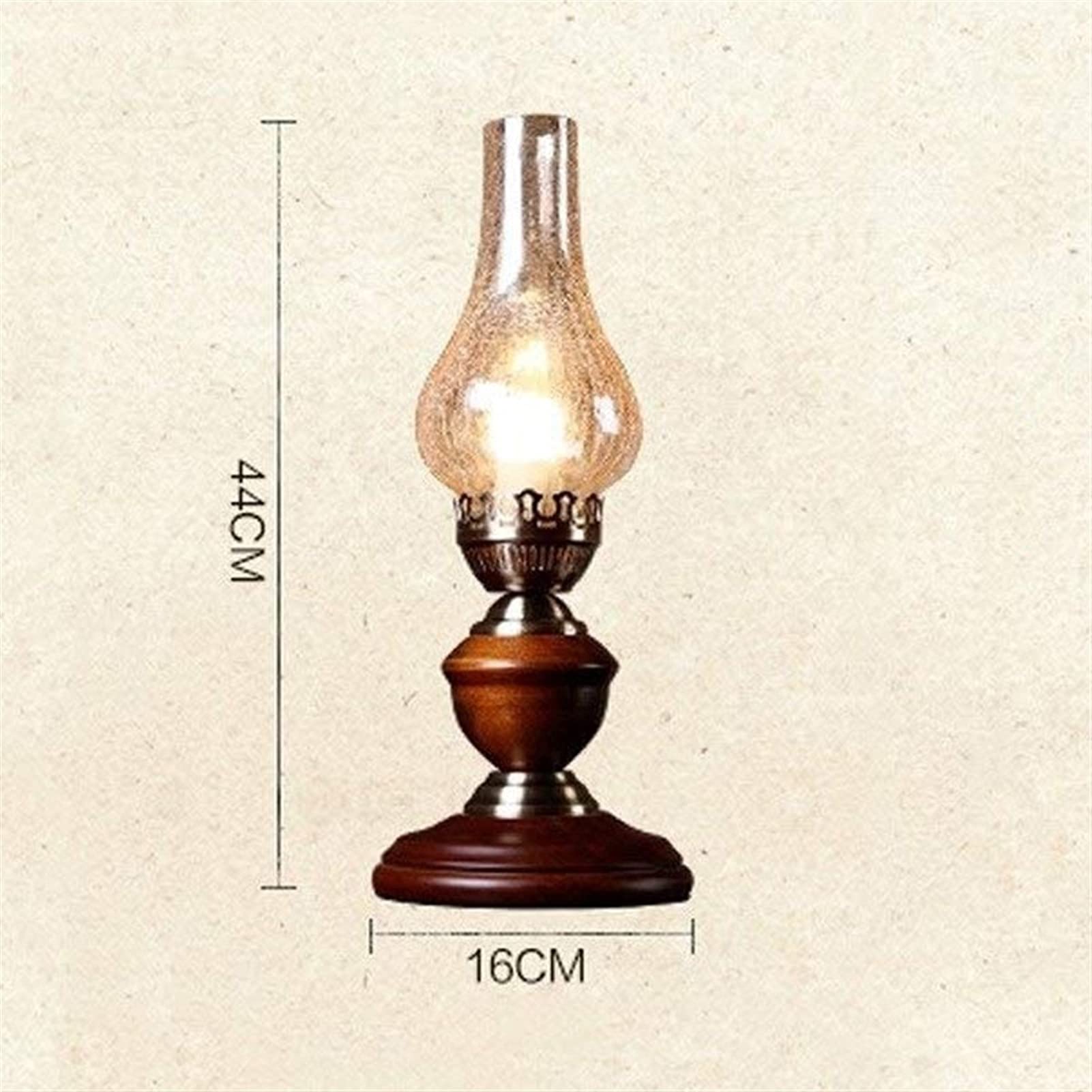 TTDGYYXW Lámpara De Aceite De Queroseno Retro Tradicional Lámpara De Mesa Vidrio Antiguo Acogedor Nostálgico Luces De Escritorio Dormitorio Mesita De Noche Lámpara De Mesa De Metal, Lámparas Chaner