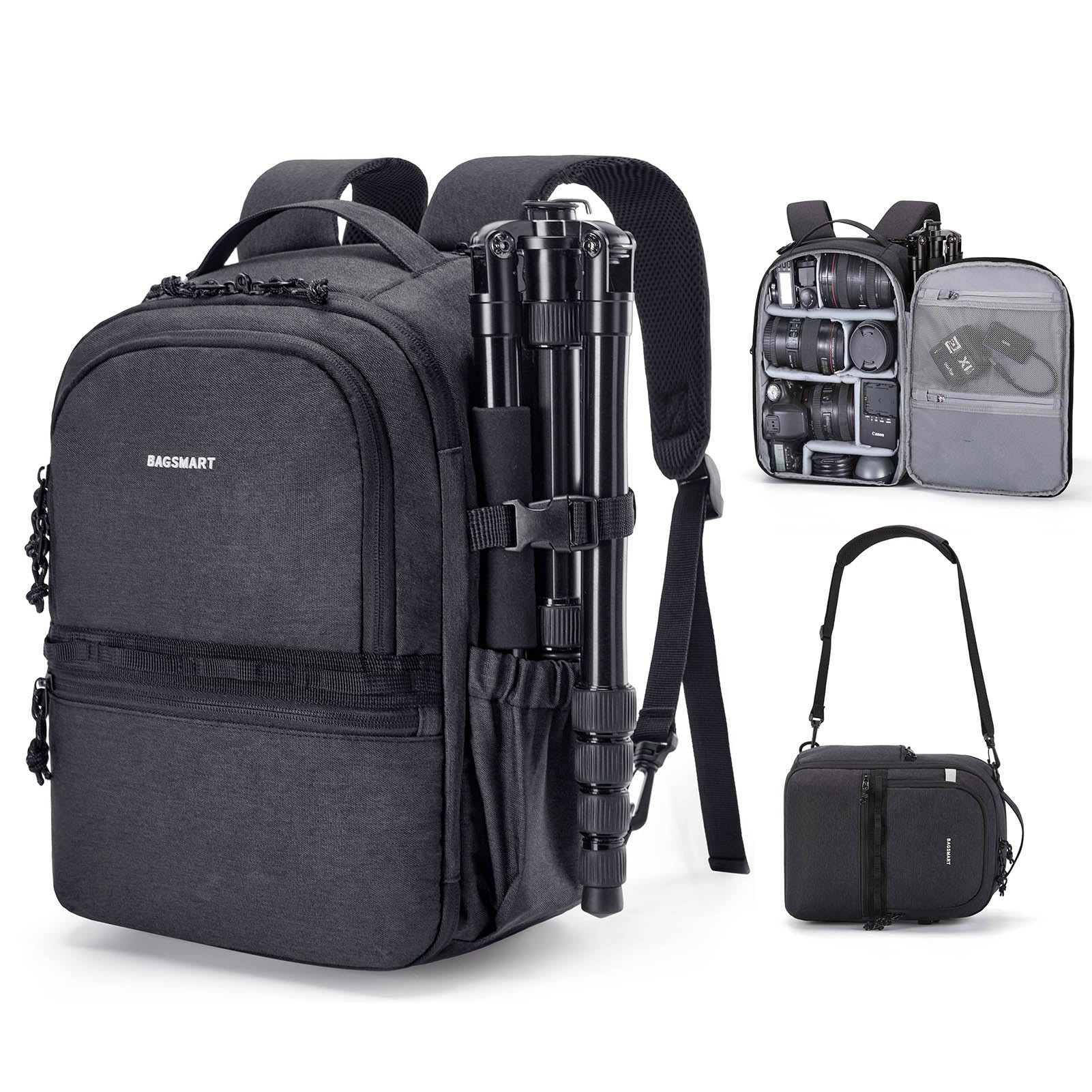 BAGSMART Camera Backpack, DSLR SLR Small Camera Bags for Photographers Compat...