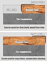 Vista 7 de Tira de transición de nariz de metal para escaleras, grano de madera, para interiores de 0.8 in de ancho, protectores de borde de madera