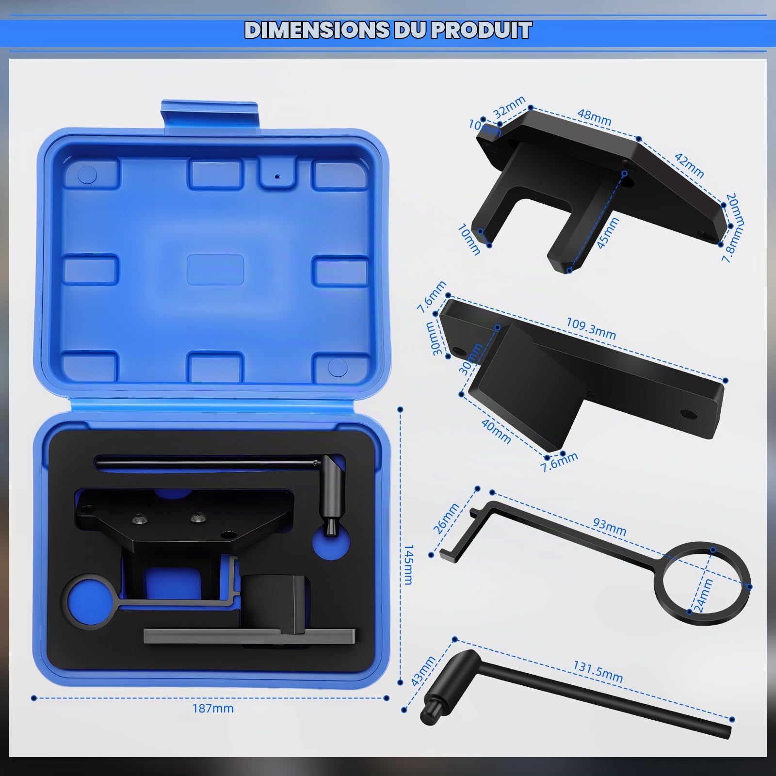 Kit Calage Distribution PSA 1.2 Puretech, Outil Professionnel avec Pige de Calage, Contrôle Courroie Compatibilité avec Peugeot Opel 1.2L Turbo Pour Berlingo, C1, C3 Aircross, C4 Cactus, C5 Aircross