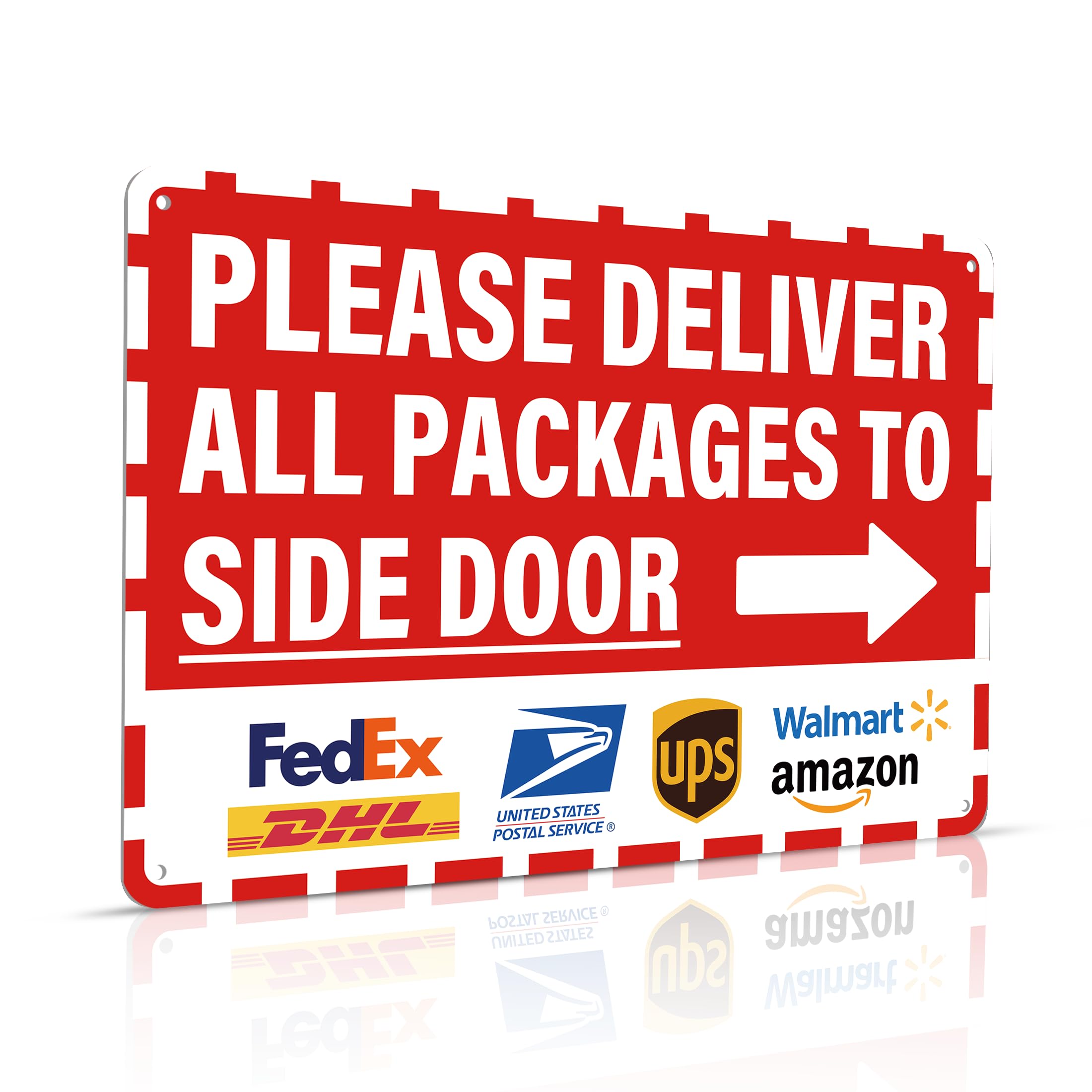 Please Deliver All Packages to Back Door Sign Delivery Instructions for My Packages from Amazon FedEx USPS UPS Indoor Outdoor Signs for Home Office