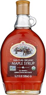 Shady Maple Farms Organic Grade A Dark Maple Syrup, 16.9 oz Glass Bottle - Pure & Natural