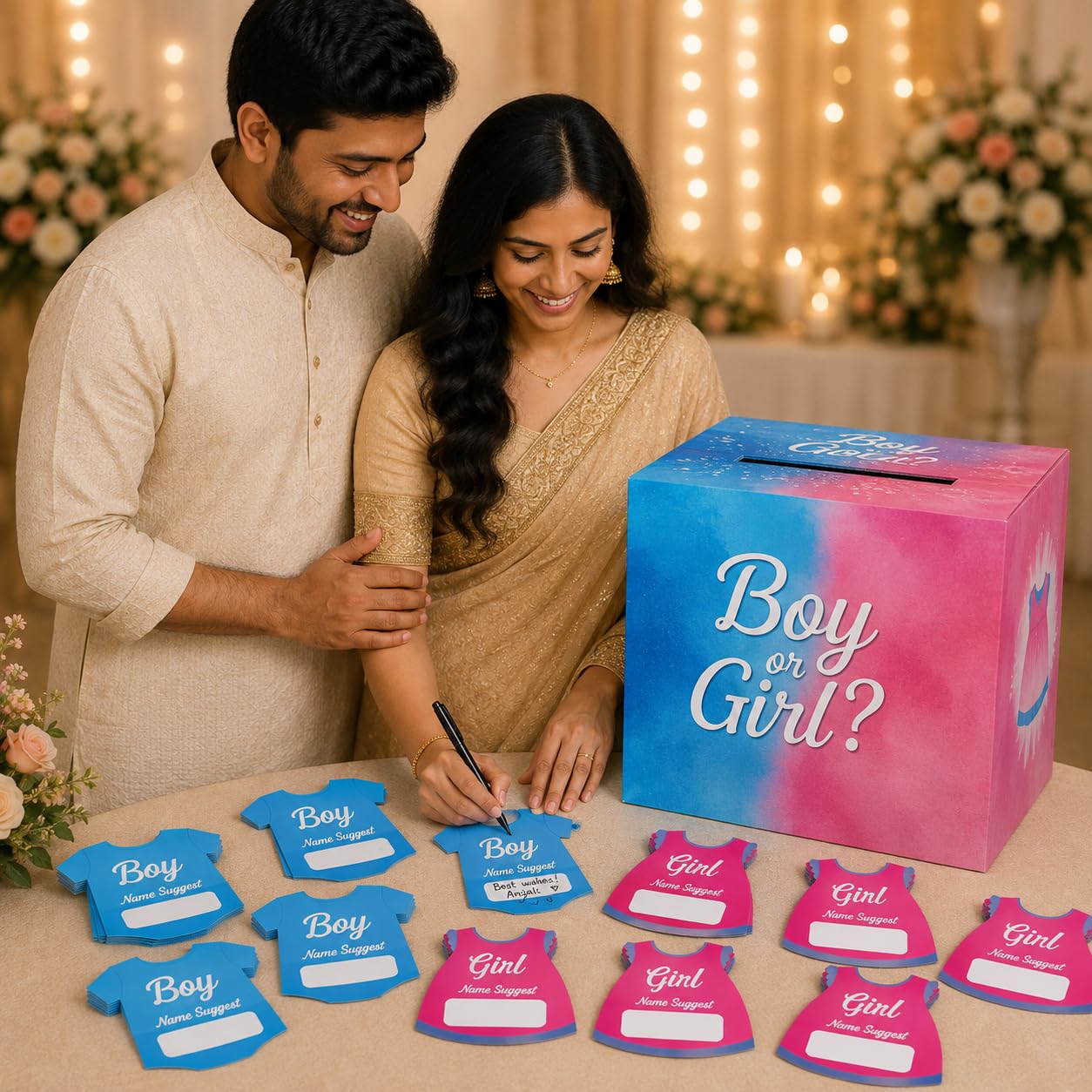 Baby Name Suggestion Box - Pink & Blue Guest Book -2