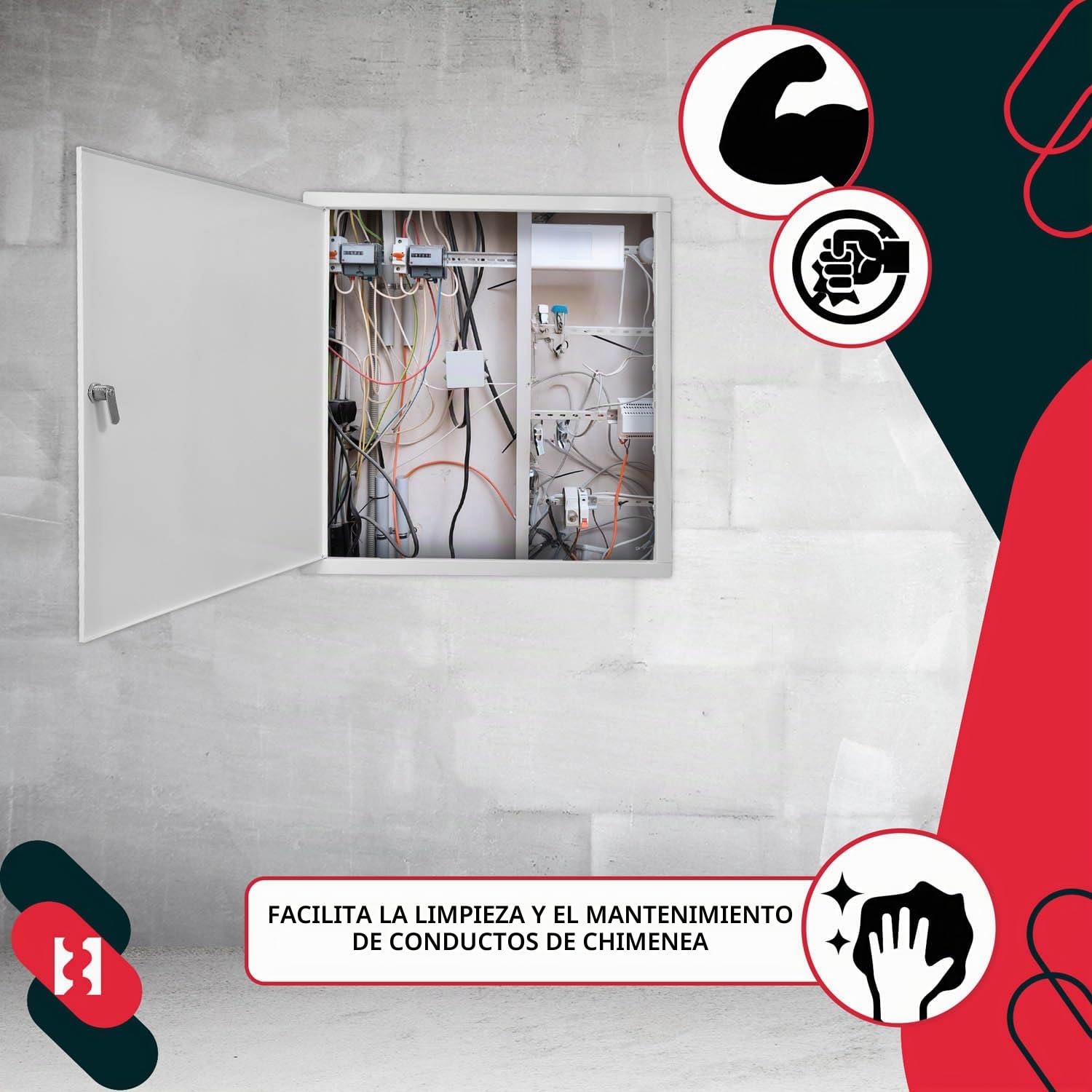 KOTARBAU® Tapa de inspección 60 x 60 cm, de yeso, puerta de inspección con cerradura de llave, caja de seguridad, empotrada, tapa de inspección de acero galvanizado, yeso, puerta de mantenimiento