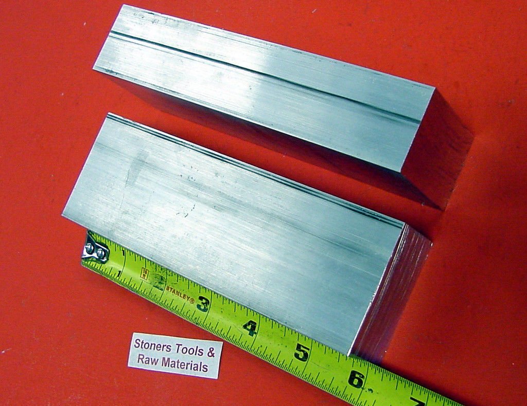 2 Pieces 1-1/4" X 2" Aluminum 6061 Flat BAR 6" Long Extrtuded Mill Stock T6511