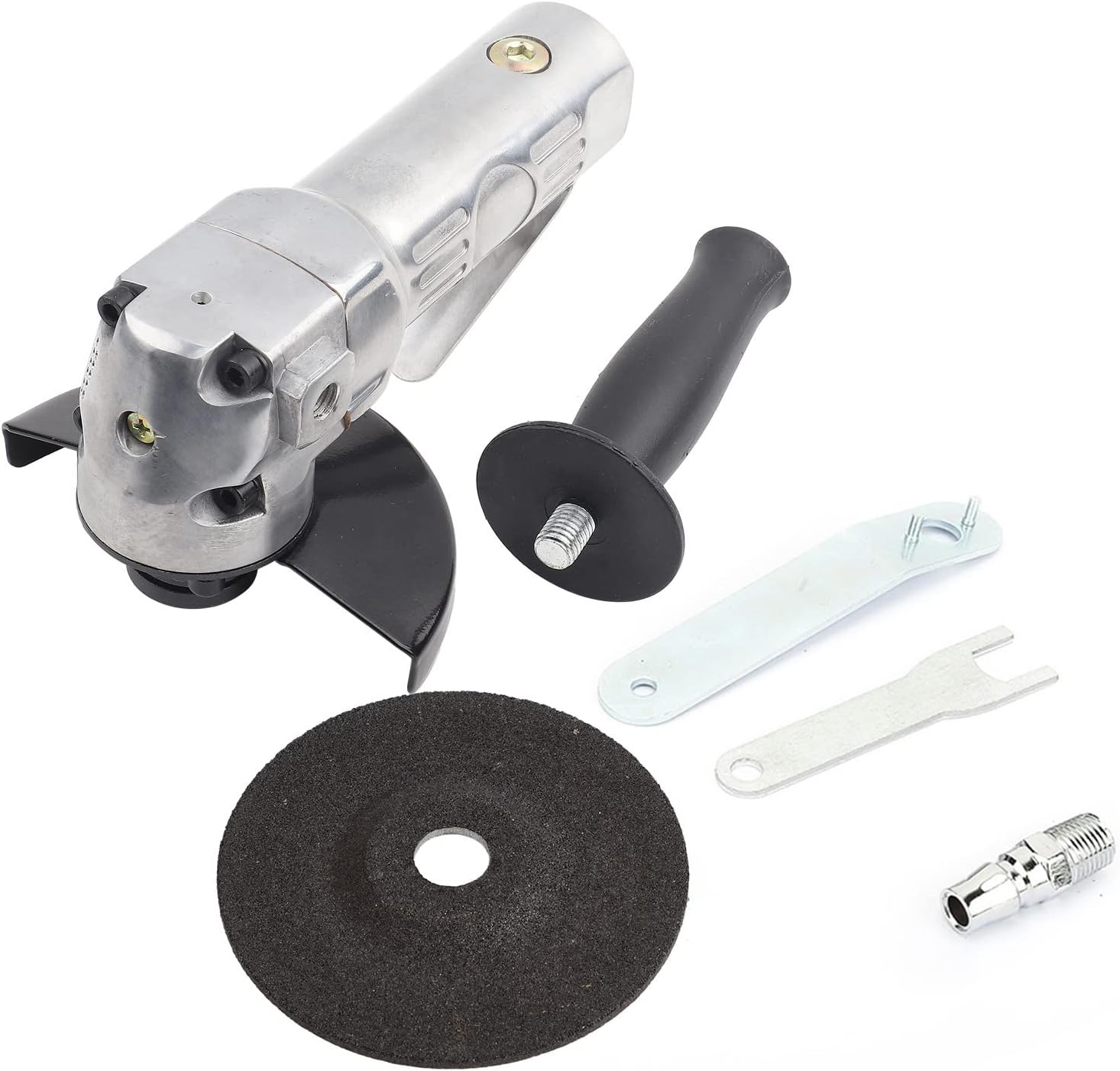 Air Angle Grinder, 4-Inch Pneumatic Tool with 11000 RPM, 1/4-Inch Thread, Aluminum Alloy Body for Automotive, Shipbuilding, Foundry Industries