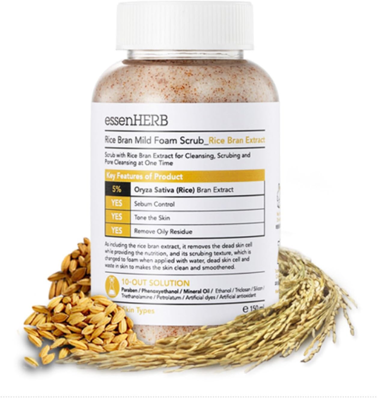 [essenHERB] Rice Mild Foam Scrub 180ml