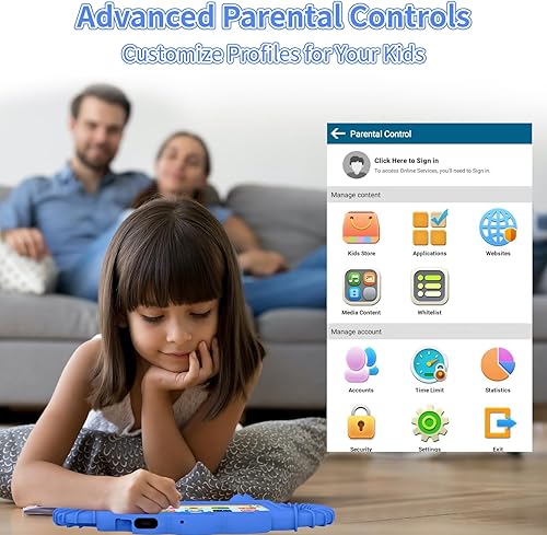 Miniatura 2 de Tableta para niños, tableta de 7 pulgadas para niños, 3 GB+32 GB Android11 tabletas con precarga control parental, aplicación educativa para niños