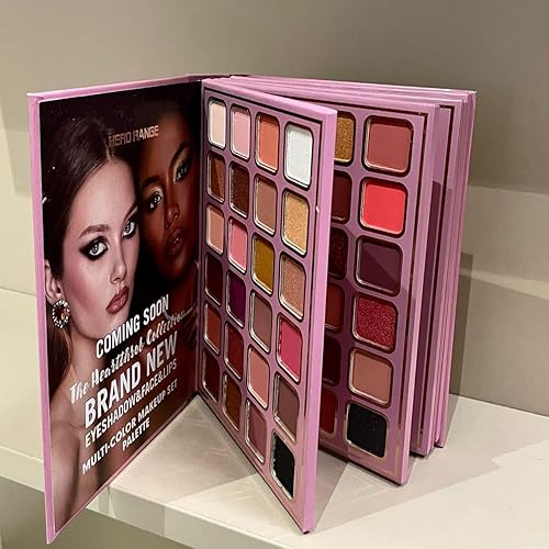 Hero Range 78-Color Professional Makeup Palette Book, Multi-Color Eyeshadow, Highlighter,