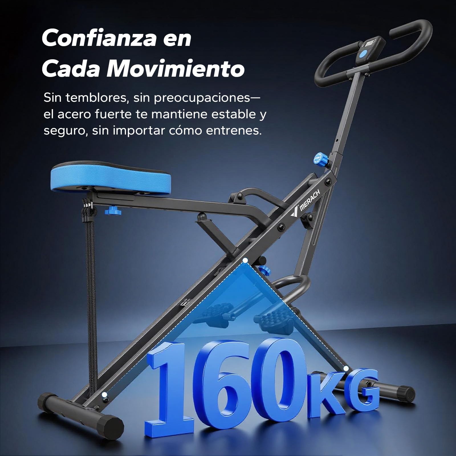 MERACH 2-en-1 Máquina de Sentadillas y Remo, Plegable, Equipo para Glúteos, Piernas y Core, Montaje en 10 Minutos para Casa y Gimnasio, Carga Máxima 350 lbs – R07