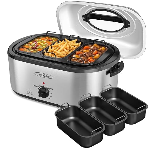 SUNVIVI Roaster Oven 26QT with 3 Buffet Server for Whole