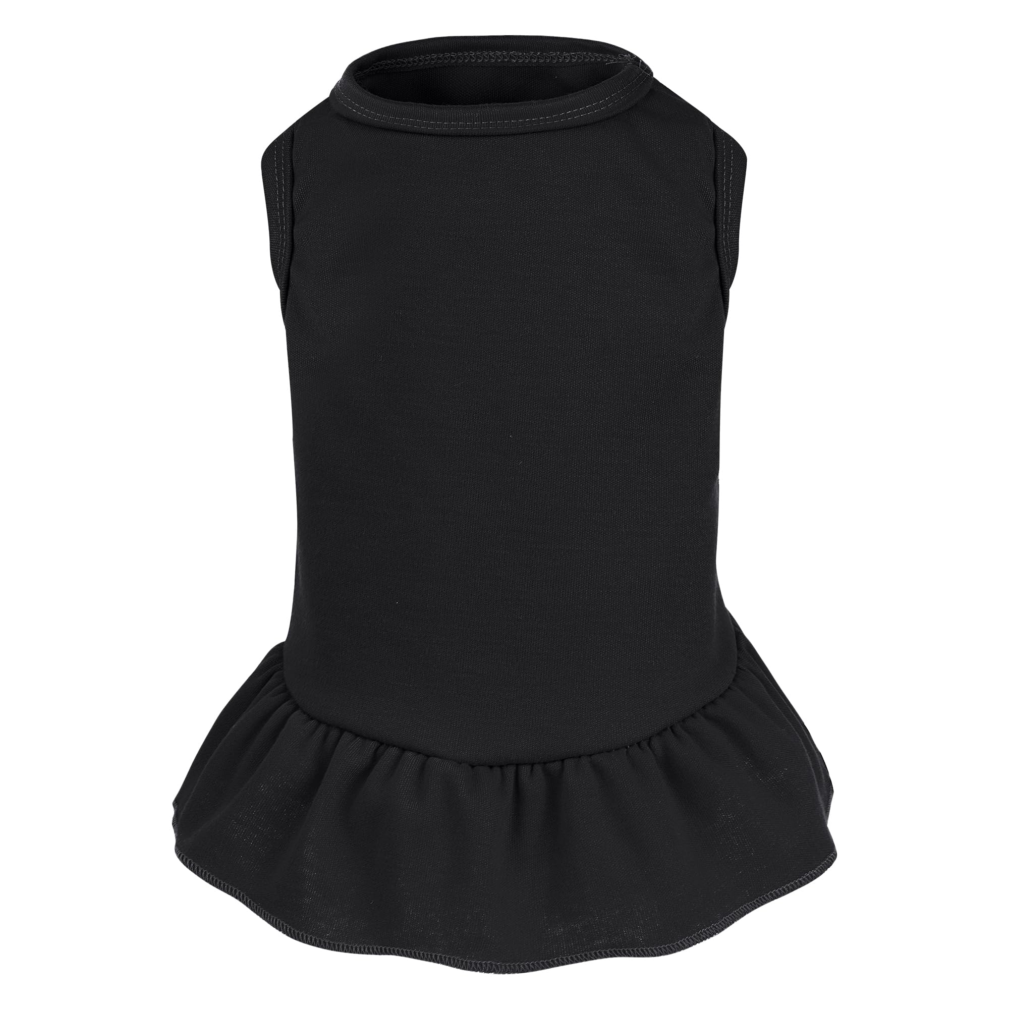 Dog Dresses Cat Skirt Solid Color Dog Clothes Summer Sleeveless Puppy Girl Clothes for Small Pet Dogs Cats (Black, Medium)