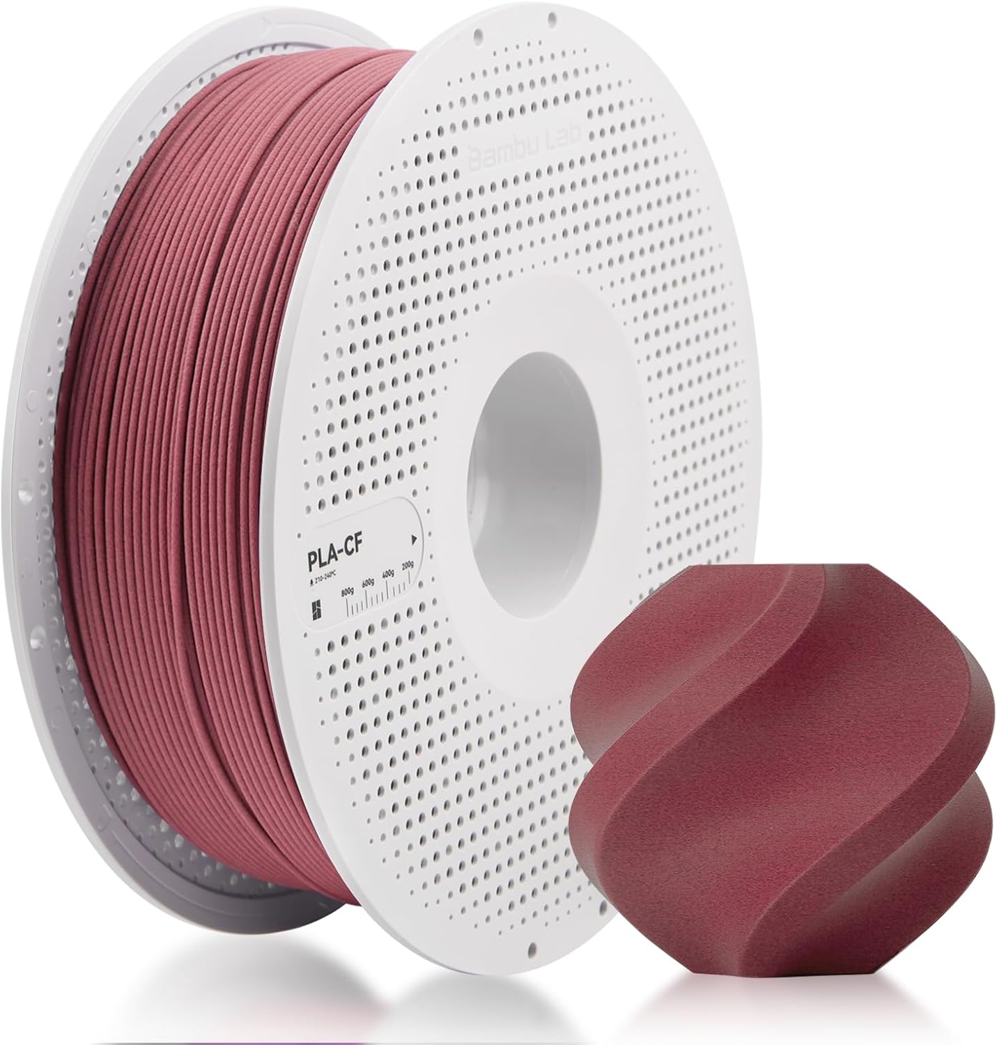 Bamboo Original 1.75MM PLA-CF Carbon Filament with RFID High Accuracy for Assembly Parts for Bambu Lab X1,P1 P2S,H2D AMS 3D Printer (Burgundy Red (14200))