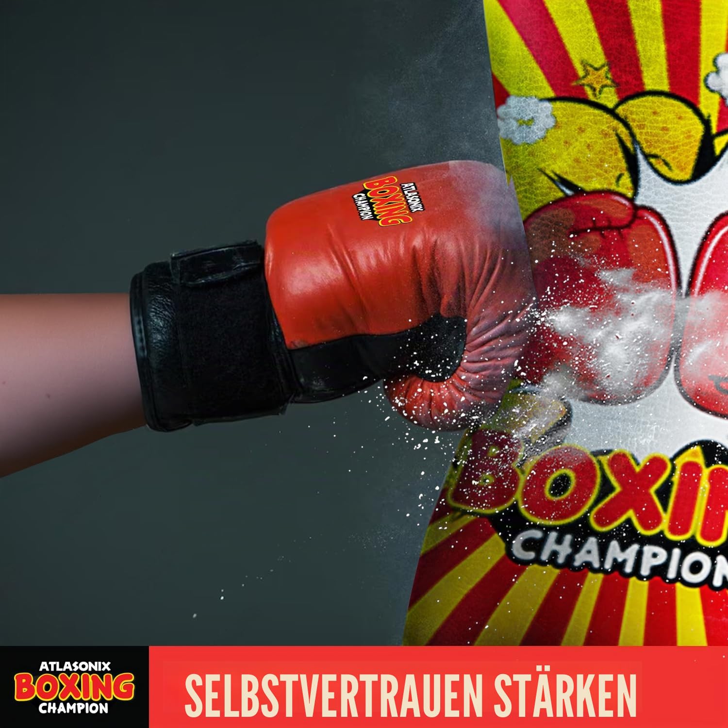 Aufblasbares Boxspielzeug für Jungen Alter 4-8-12, Stehender Kick-Dummy, Karate-Taekwondo-Ausrüstung, lustiges aktives Spiel, Geburtstagsfeier für Kinder, langlebiges Box-Set