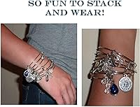 Vista 4 de Hidden Hollow - Pulsera de cuentas para mujer, hecha en Estados Unidos, de acero inoxidable, con mensaje, abalorios, extensible, popular, elegante