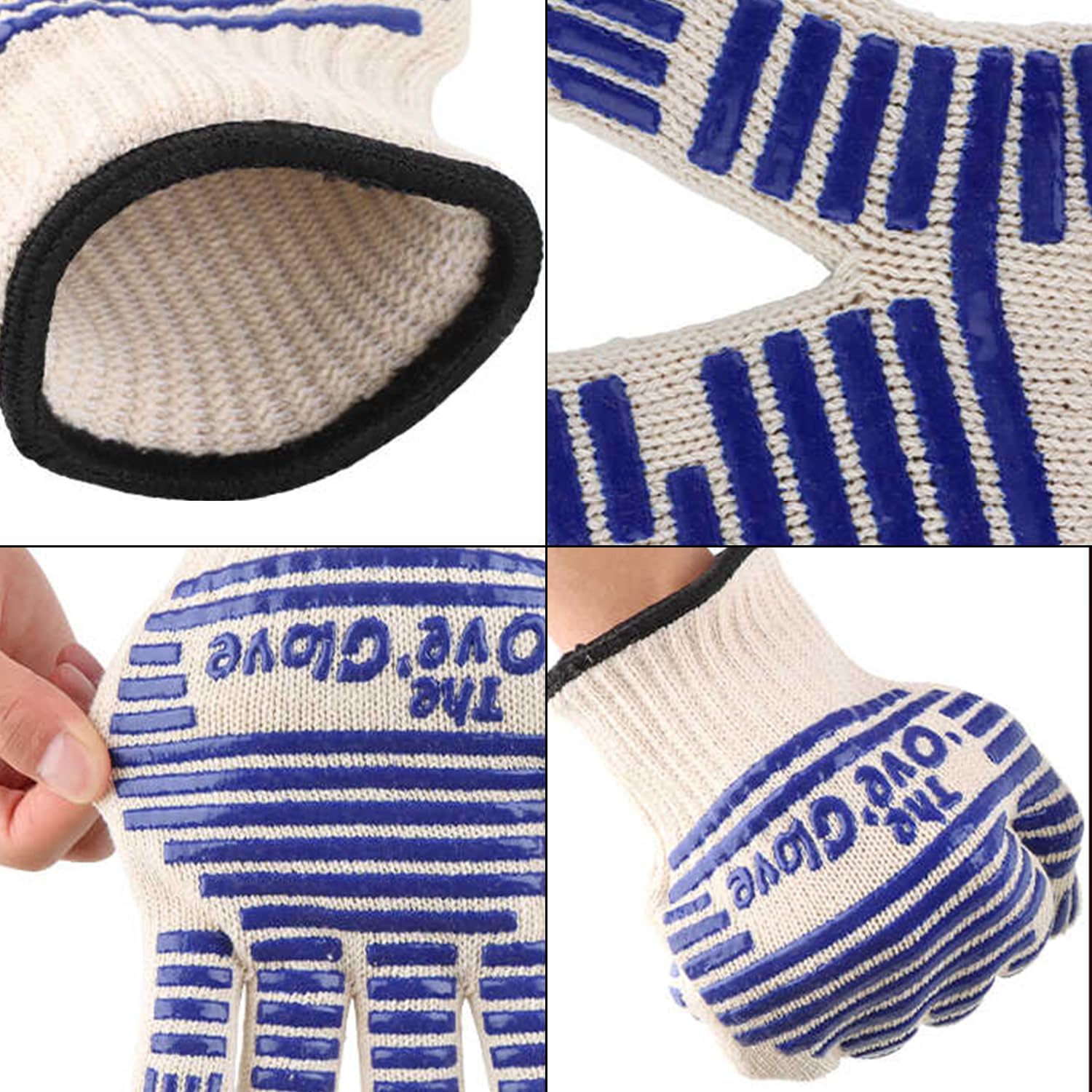 COACOM Ofenhandschuhe Hitzebeständig - Silikon Grillhandschuhe 250-300°C