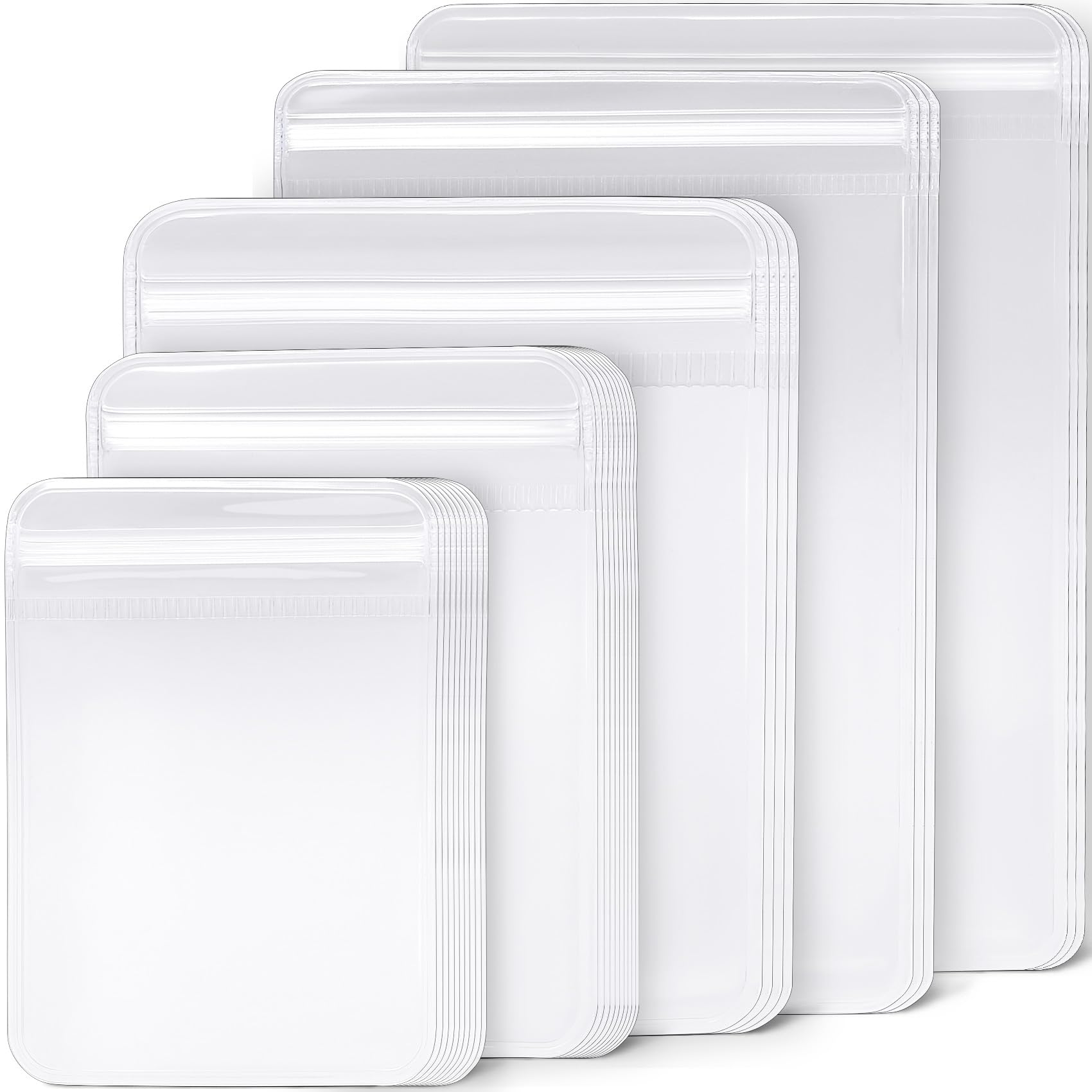 Winsyison Clear 30Pcs Small Pvc Jewelry Storage Bags, Resealable Zipper Lock Jewelry Storage Bags Pounch, 5 Sizes Self-Sealing Anti Tarnish Packaging Supplies For Earrings Necklaces Rings Bracelets