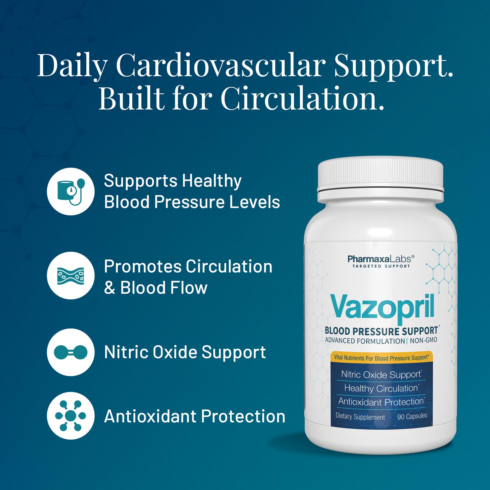 Blood Pressure Support - Vitamin Supplement for Healthy Heart & Blood Circulation - Beet Root, Hawthorn Berry, Garlic, Hibiscus, Olive Leaf & Grape Seed Extract - 90 Capsules — Amazon image 2