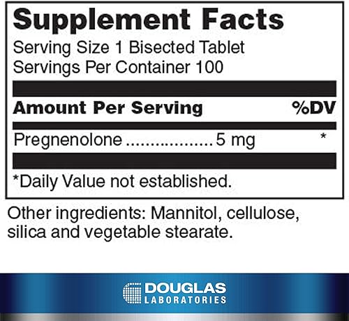 Miniatura 2 de Douglas Laboratories - Pregnenolona 5 mg. - Apoya el cerebro y el sistema nervioso* - 100 Tabletas