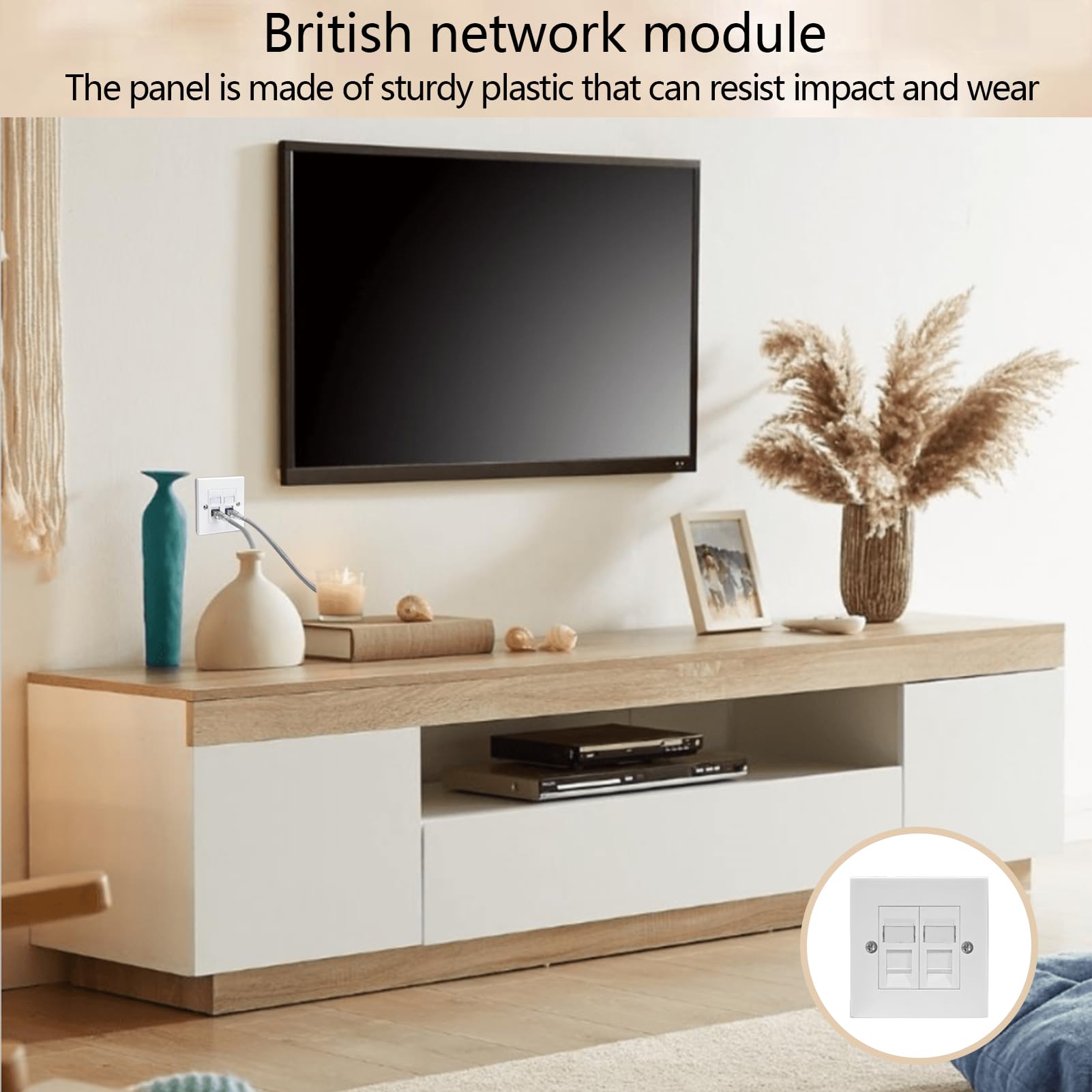 Keystone Jack Wall Plate 2-Port White 10-Pack