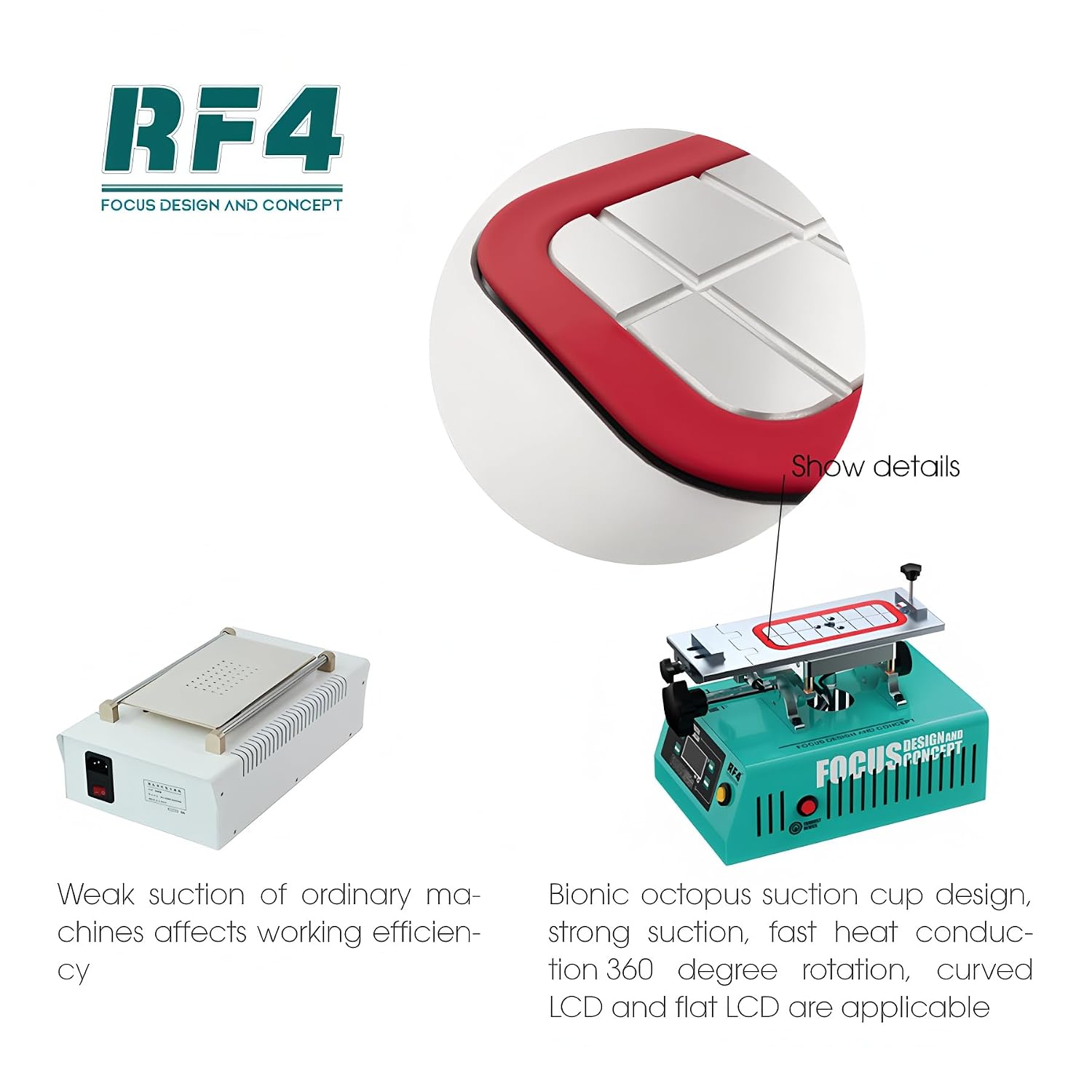 7-inch 360° Rotating Powerful Vacuum LCD Screen Separator Machine