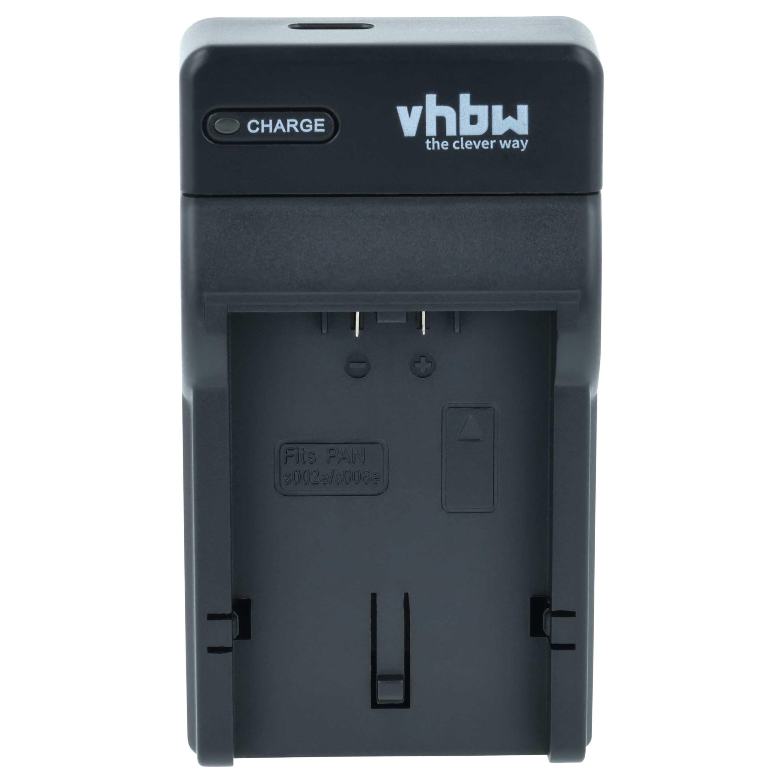vhbw caricatore USB-C compatibile con Panasonic CGA-S006, CGA-S006E, CGR-S002, CGR-S002A camera + cavo USB-C + LED