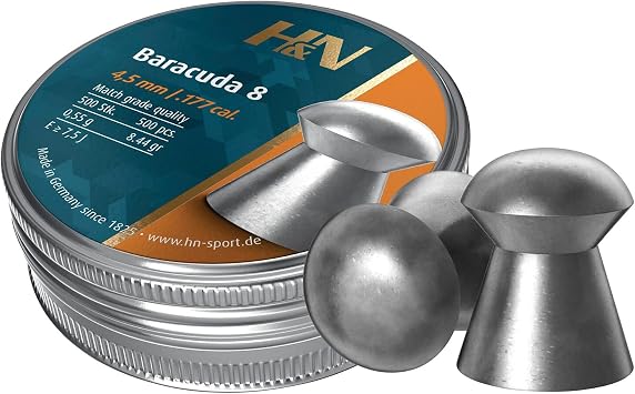 H&N Sport Baracuda 8, 177 Cal., 8.44 Grains, Round Nose, 500ct