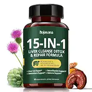Milk Thistle Liver Support - 80% Silymarin, 15-in-1 Formula with Glutathione, NAC, Turmeric, Artichoke and Reishi - Antioxidant, Metabolism and Energy Support - 60 Capsules, 30-Day
