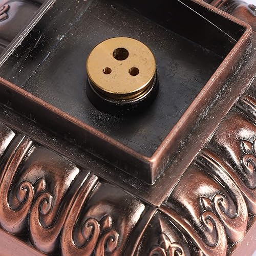 Miniatura 6 de Soporte de torre de incienso, portátil de cobre rojo, retro, nostalgia, soporte vertical de incienso con caja de almacenamiento para manualidades,