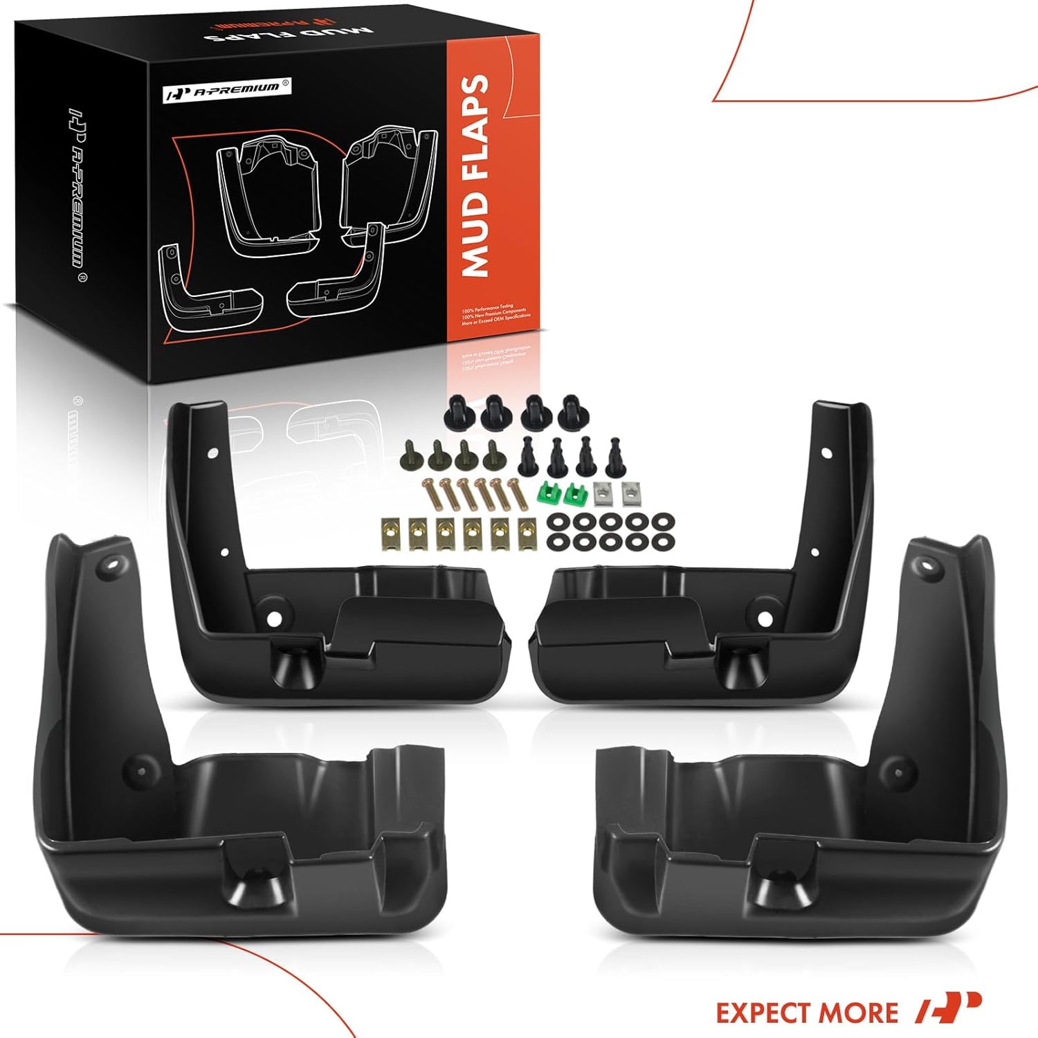 A-Premium Set of 4PCS Mud Flaps Splash Guards Mudguards Mudflaps with Hardware Kits Accessory Compatible with Subaru Legacy 2010 2011 2012 2013, Sedan, Front LH RH and Rear LH RH
