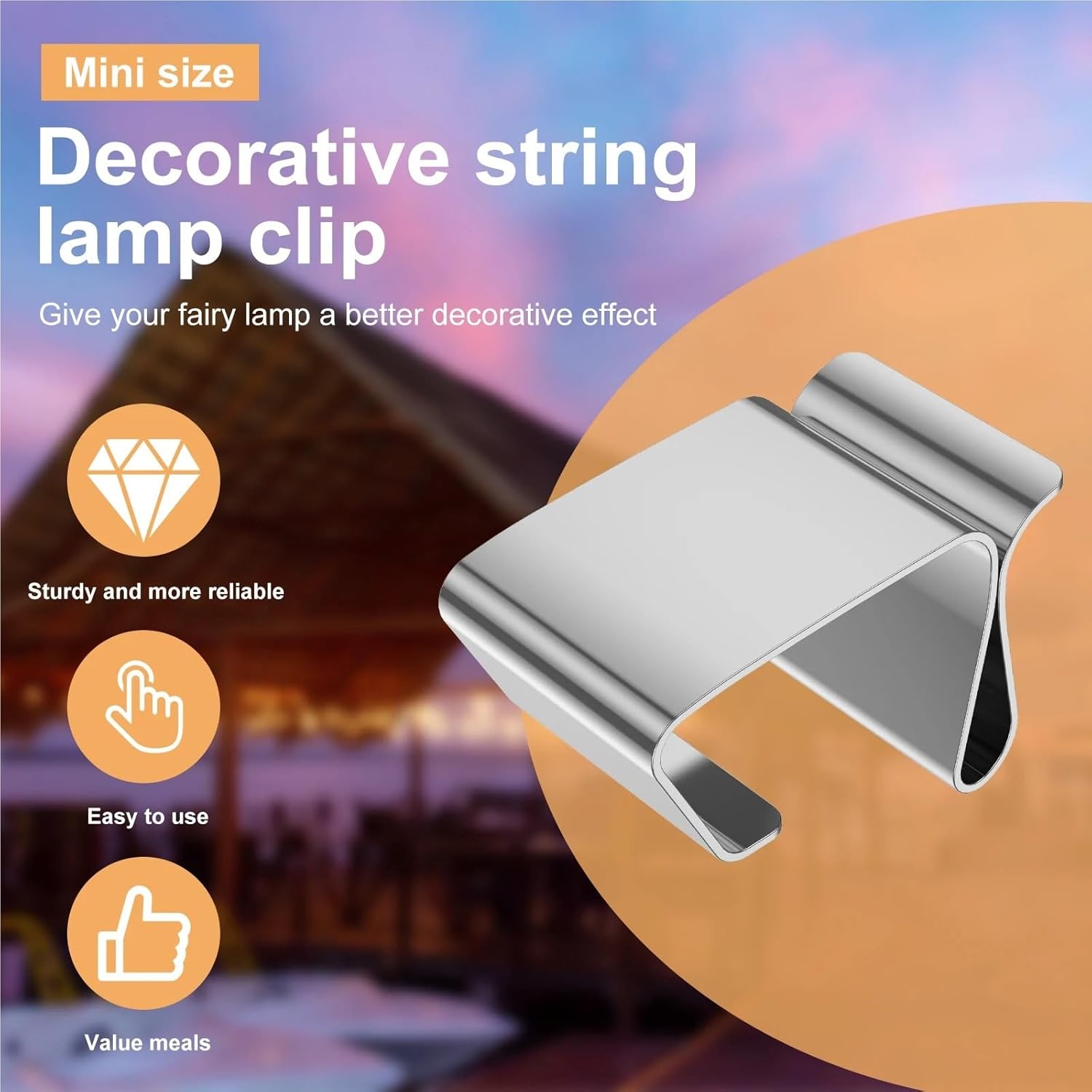 Gutter Light Hook 100Pcs Gutter Hooks Stainless Steel Christmas Lights Clips for Holiday