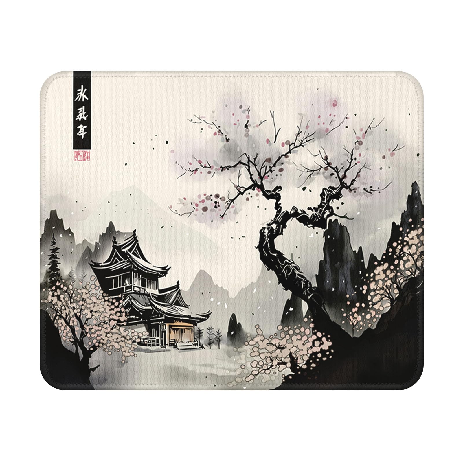 Japanese Mouse Pad - 9.5x7.9 Inch Anime Gaming Mousepad Japanese Keyboard Mat with Anti-Slip Rubber Base for Computer Mouse Keyboard Home and Office